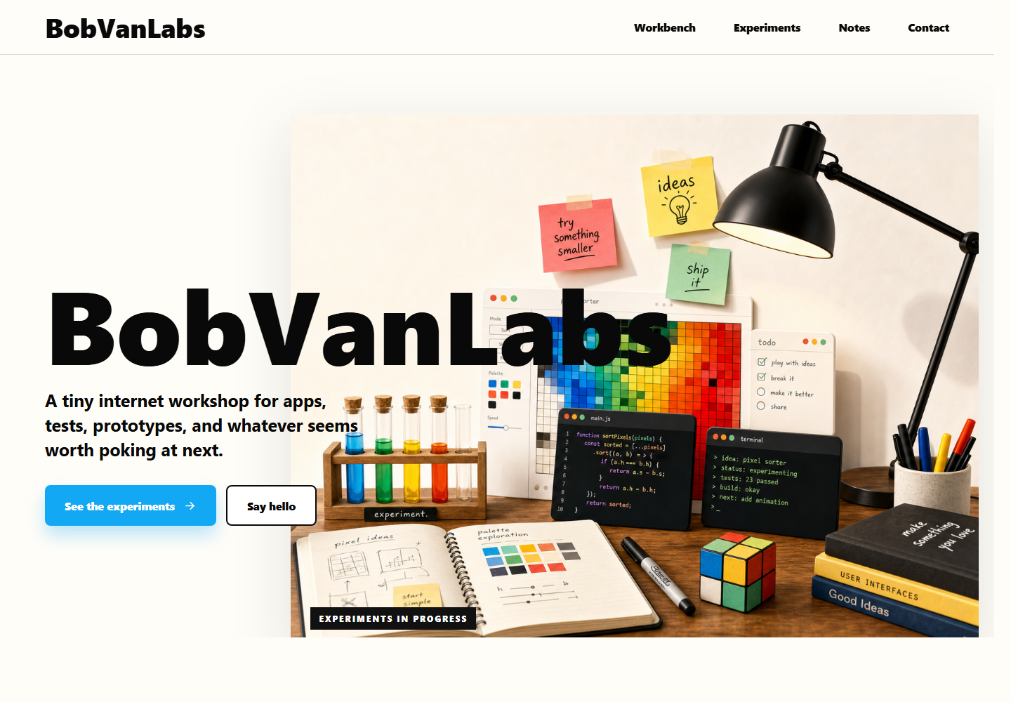 Screenshot preview of BobVanLabs.com.