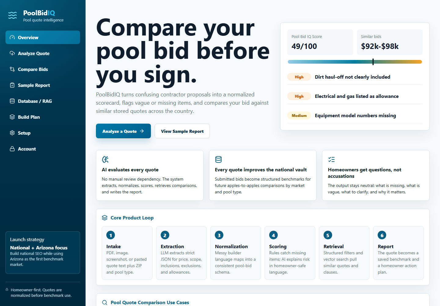 Screenshot preview of PoolBidIQ.